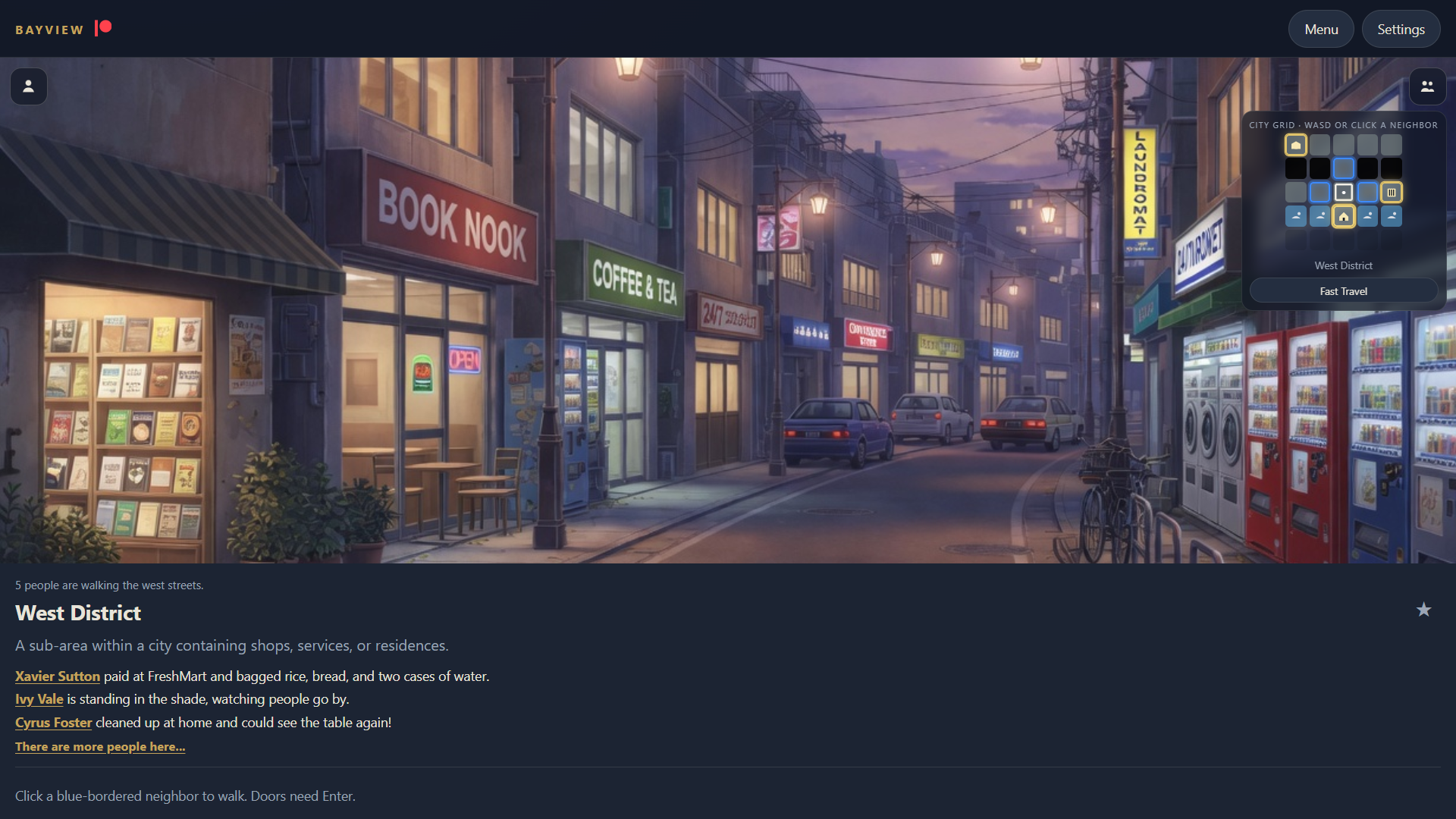 Minimalist layout with hidden sidebars